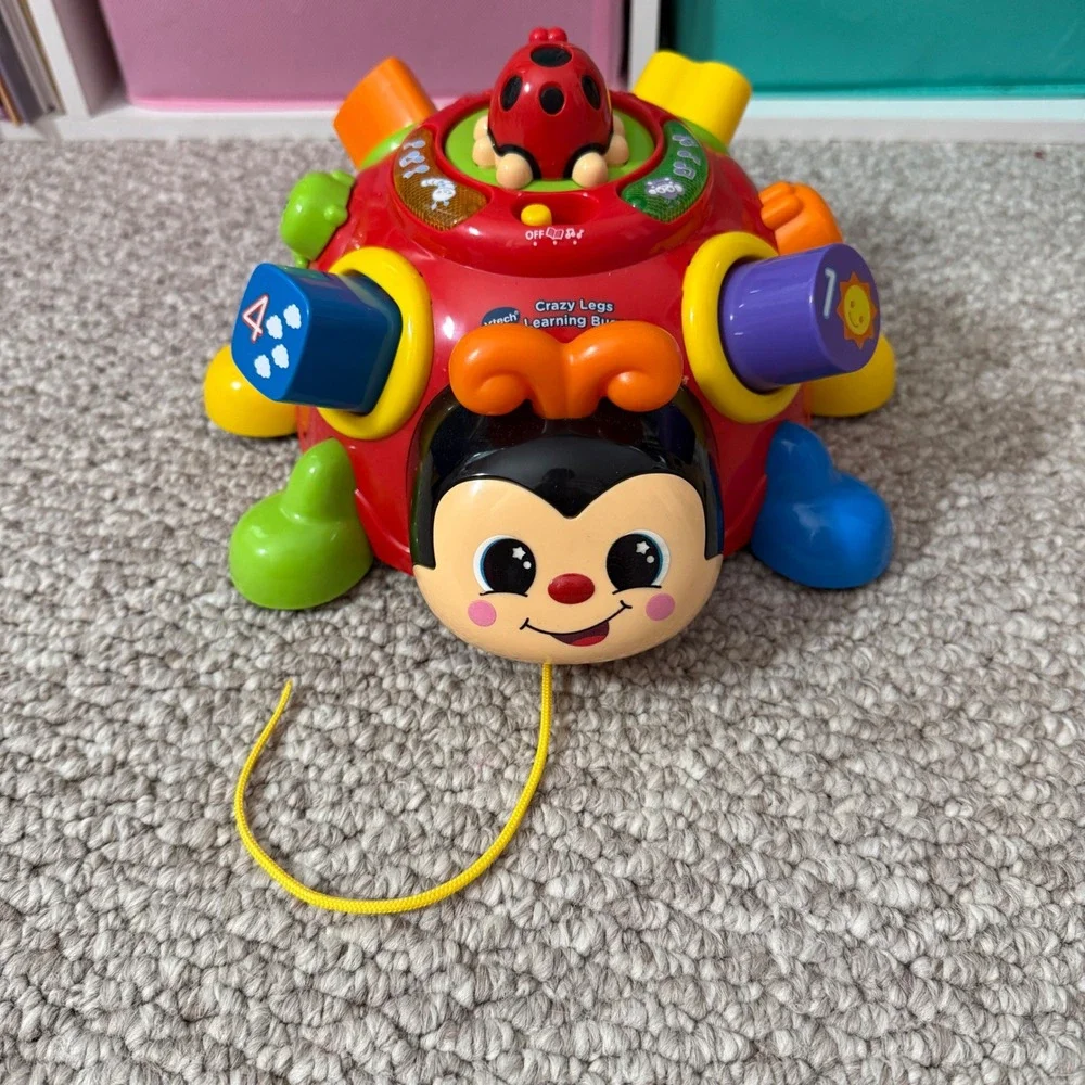 Vtech Crazy Legs Learning Bug Red Shape Sorter Pull Toy Musical Toddler Toy